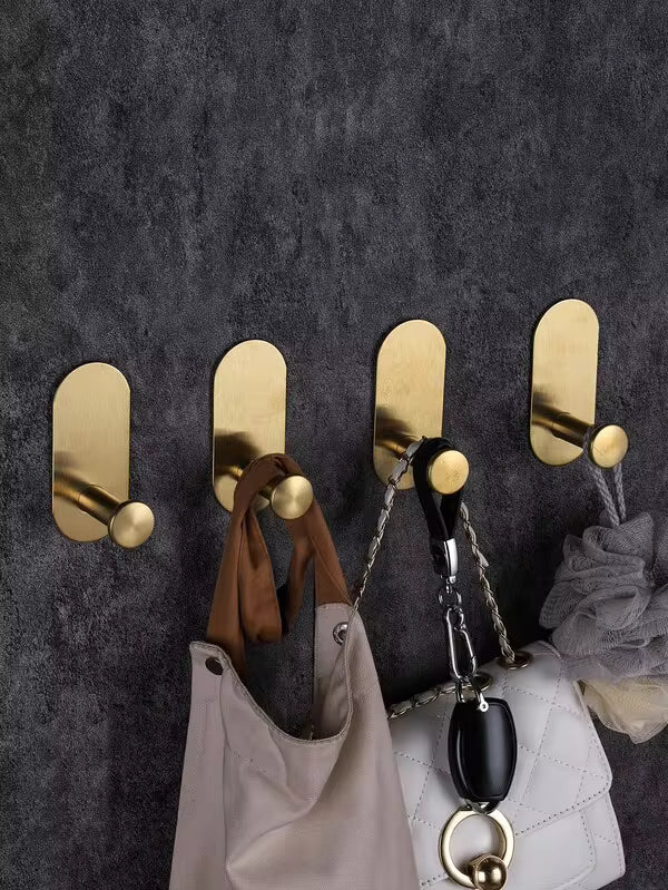 1pc Adhesive Hook Hanger For Clothes/Kitchen/Bathroom/Door Storage, Wall Mounted Without Drilling