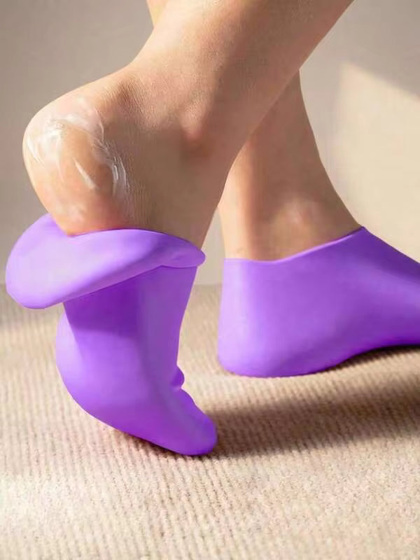 2 Pairs Silicone Moisturizing Foot Care Socks, Effectively Treat Cracked Heels, Remove Dead Skin, Elastic Foot Socks, All-Day Moisturizing And Hydrating, Prevent Dryness, Odorless, Easy To Wear And Remove, Soft And Comfortable Material